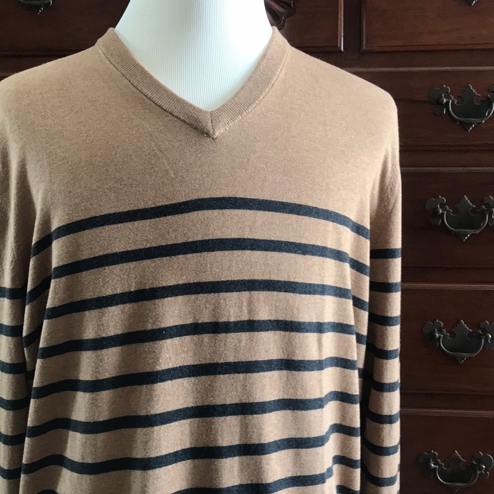 Gap Camel - Gray Stripe Sweater XL